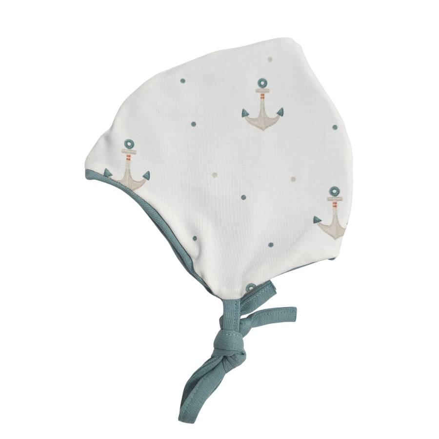 Bindemütze Küstenkind Anker (taubenblau)